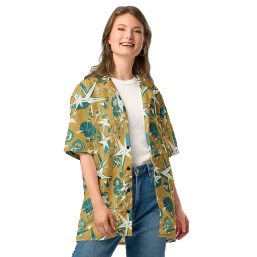Ochre Flight on a Button Shirt
