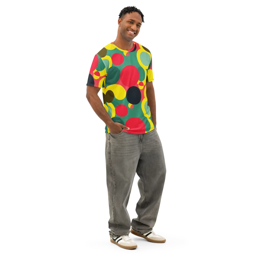 Modular Eclipse on Men's Cotton Crew Neck T-Shirt — Right Front