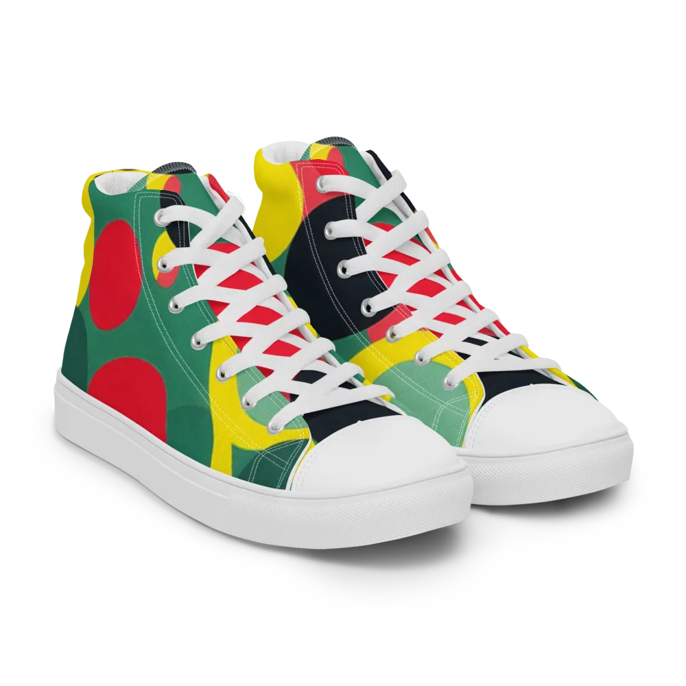 Modular Eclipse on Men's High Top Canvas Shoes — Right Front