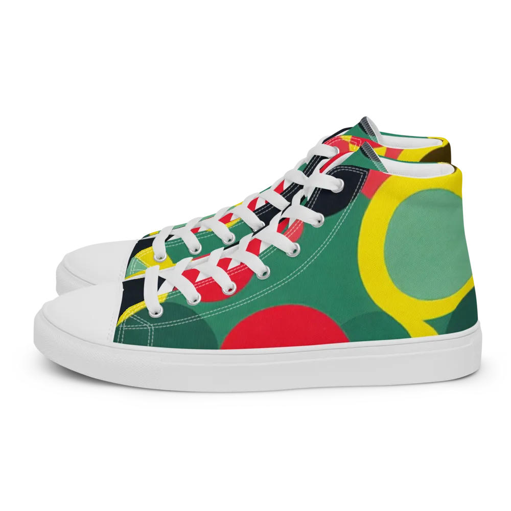 Modular Eclipse on Men's High Top Canvas Shoes — Left