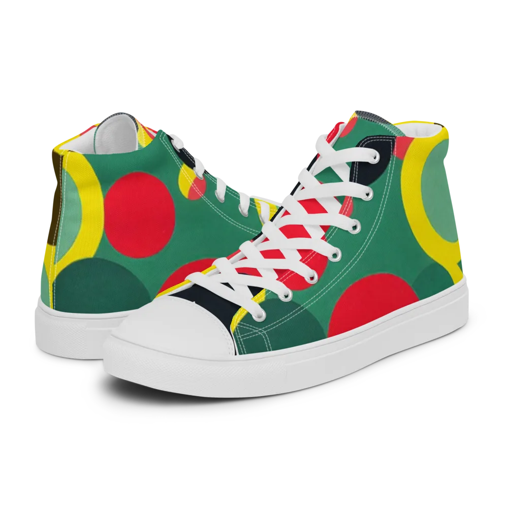 Modular Eclipse on Men's High Top Canvas Shoes — Left
