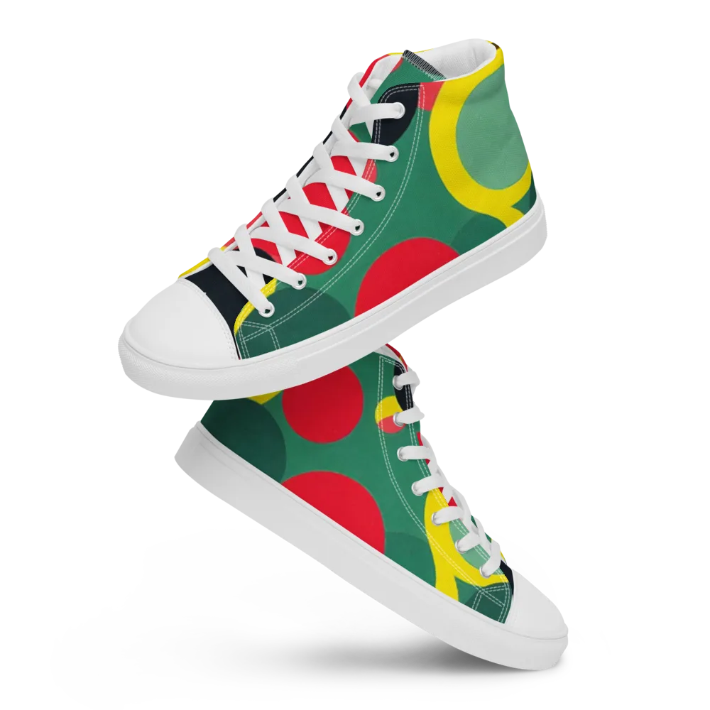 Modular Eclipse on Men's High Top Canvas Shoes — Front
