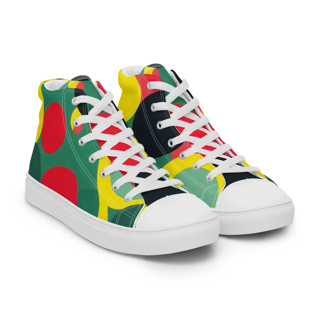 Modular Eclipse on Women's High Top Canvas Shoes — Right Front