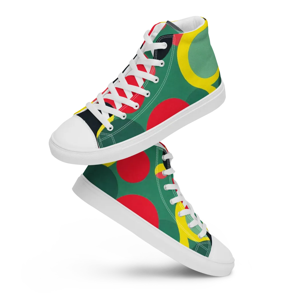 Modular Eclipse on Women's High Top Canvas Shoes — Front