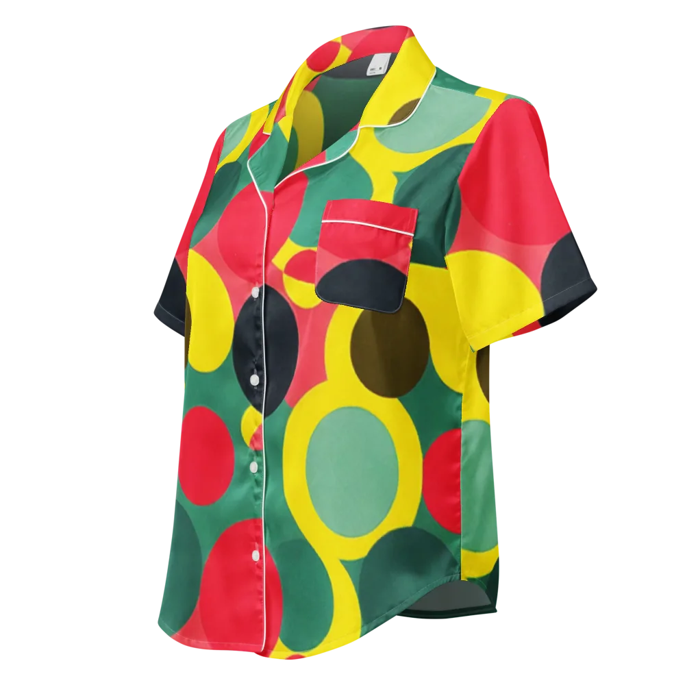 Modular Eclipse on Women's Short Sleeve Pajama Top — Left Front