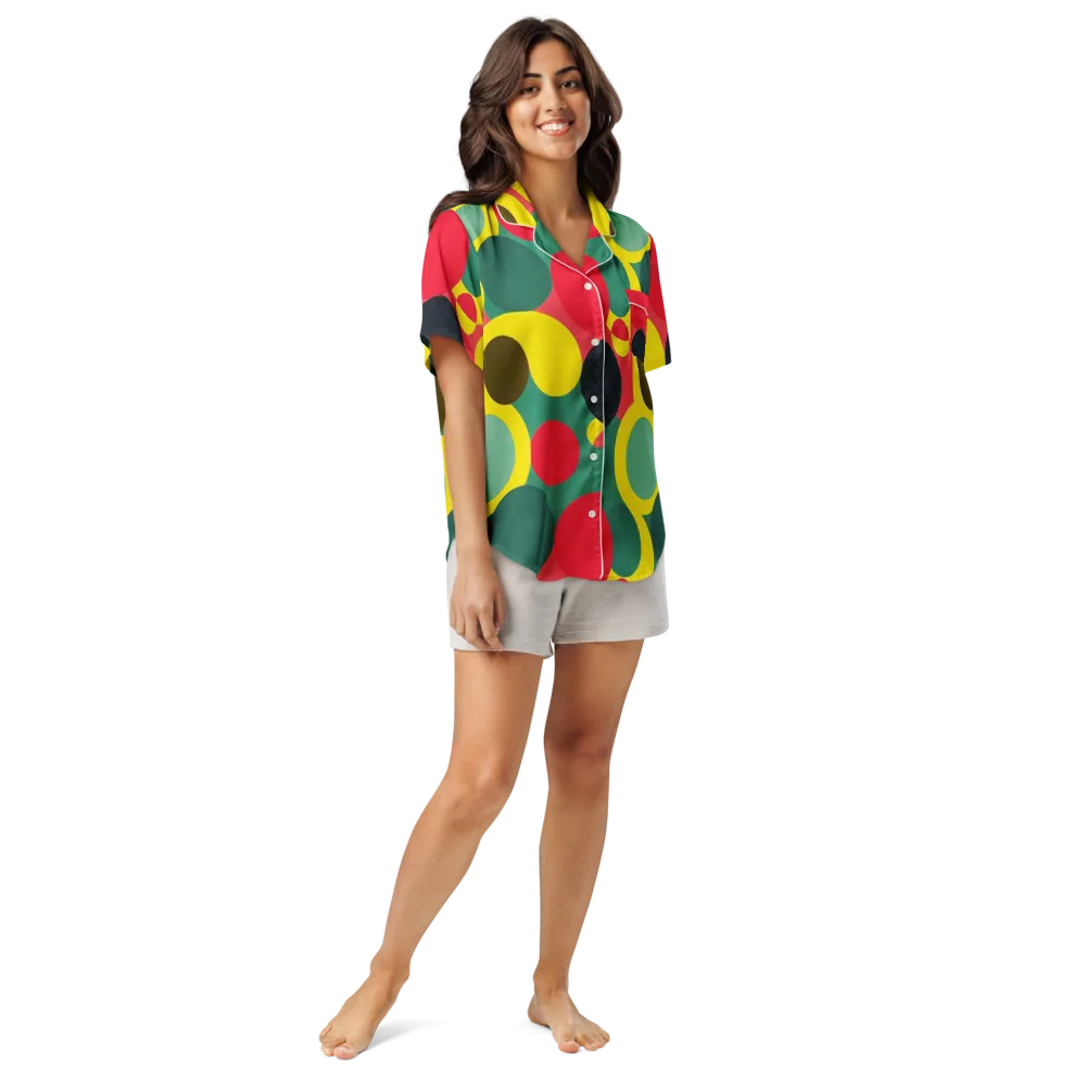 Modular Eclipse on Women's Short Sleeve Pajama Top — Front