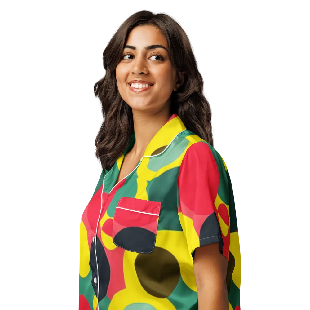 Modular Eclipse on Women's Short Sleeve Pajama Top — Left Front
