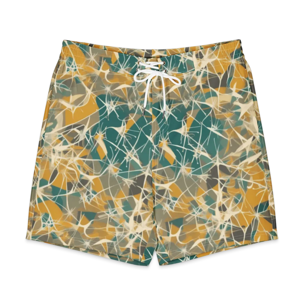 Ochre Interference on Men's Board Shorts — Front