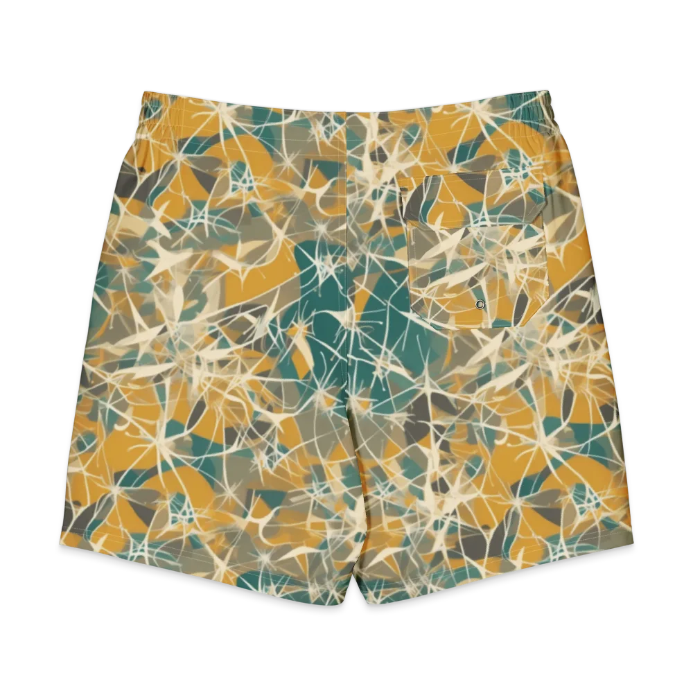 Ochre Interference on Men's Board Shorts — Back