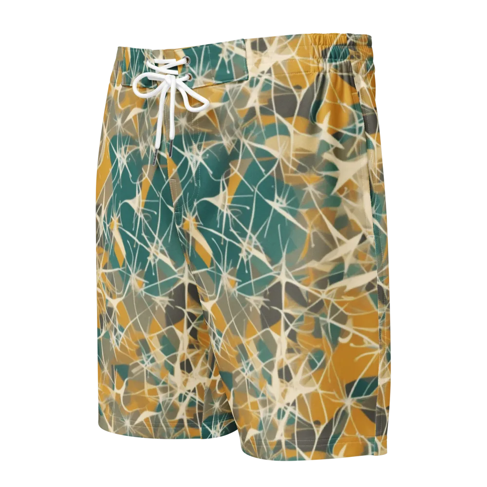 Ochre Interference on Men's Board Shorts — Front