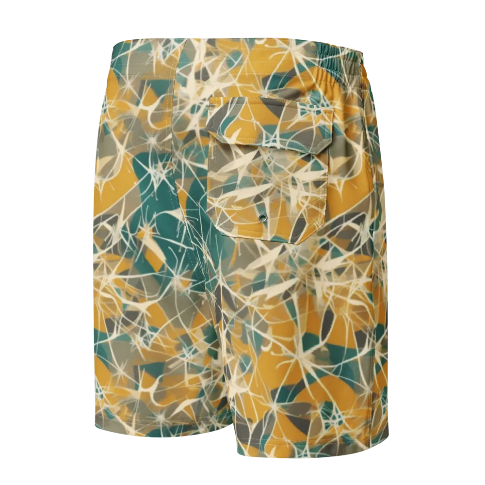 Ochre Interference on Men's Board Shorts — Back