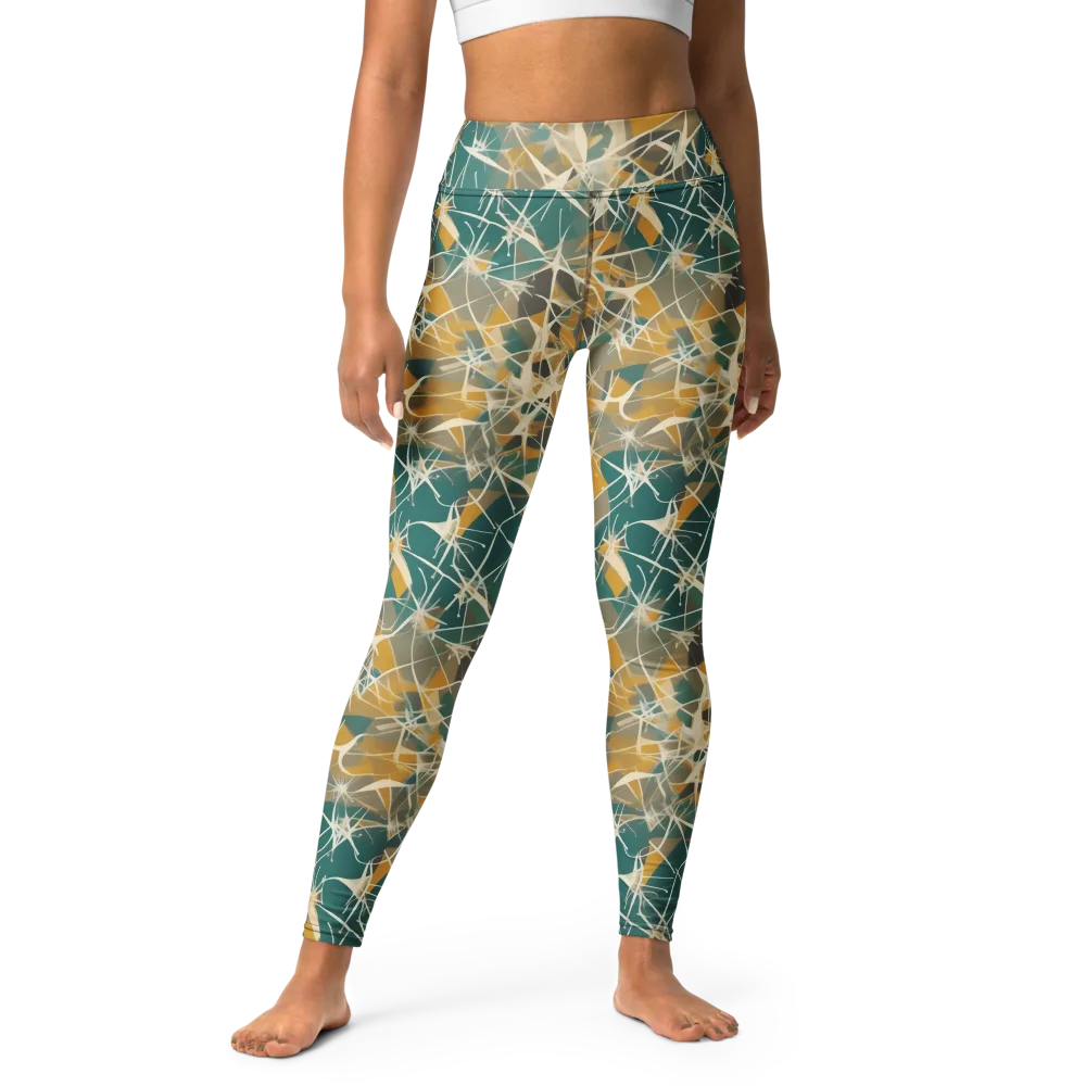 Ochre Interference on Yoga Leggings — Front