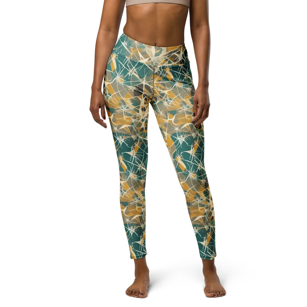Ochre Interference on Yoga Leggings — Front