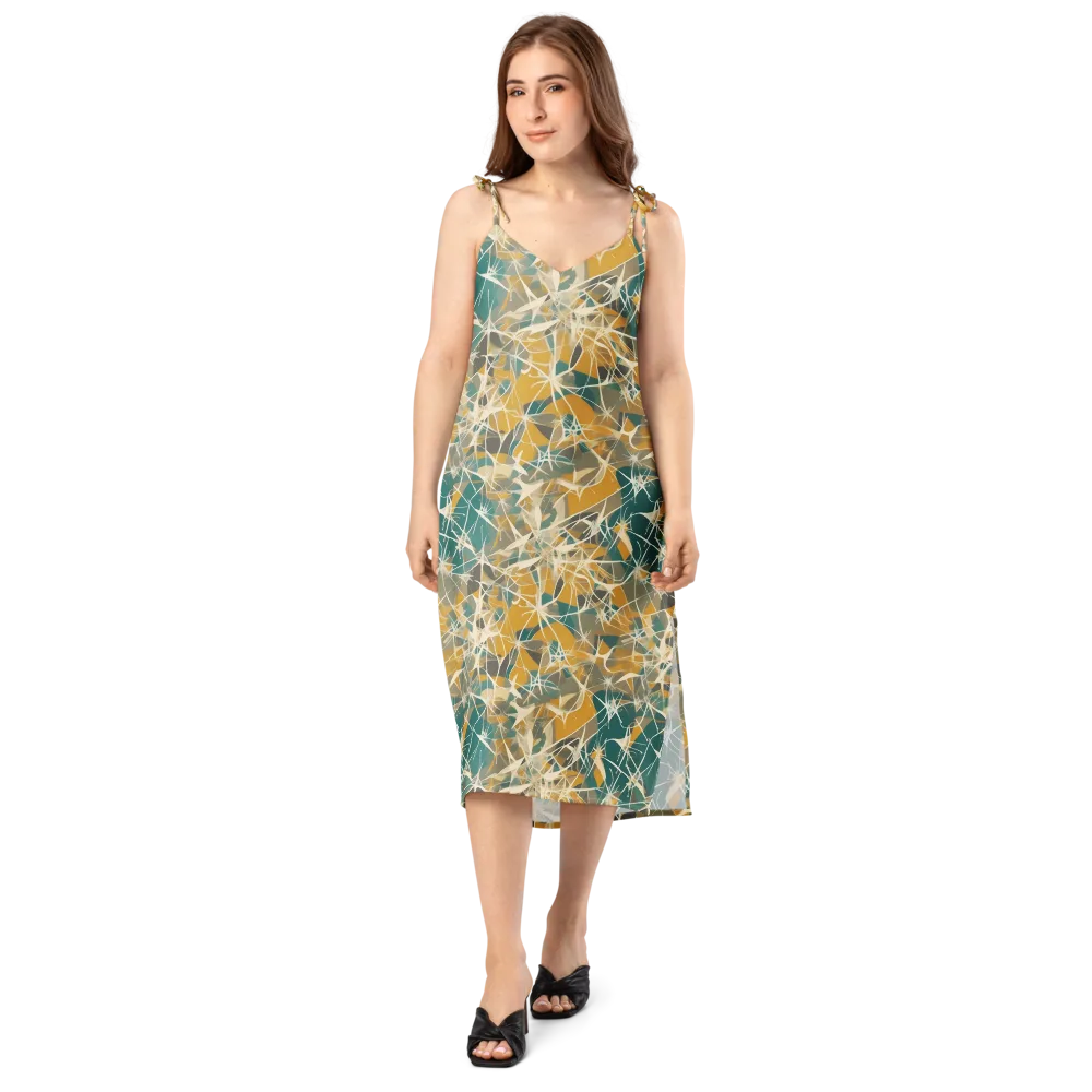 Ochre Interference on Slip Dress — Front
