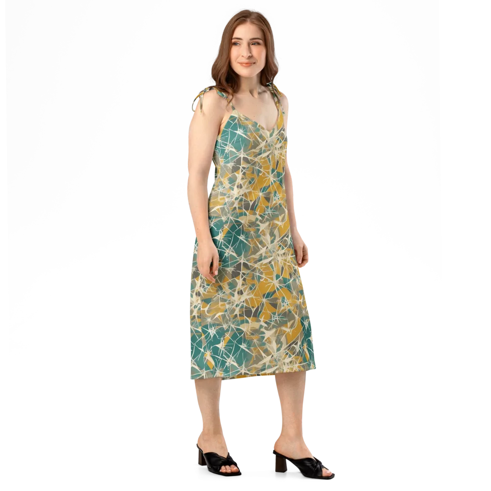 Ochre Interference on Slip Dress — Right Front