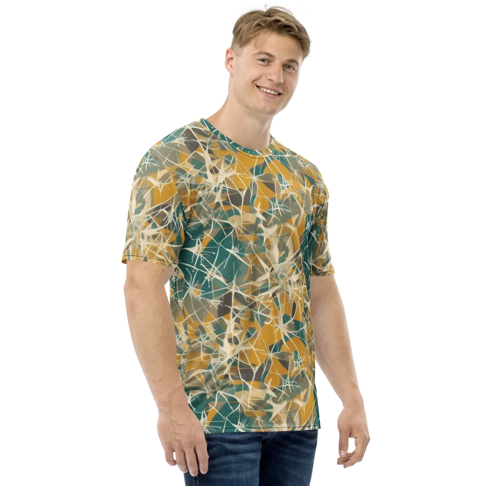 Ochre Interference on Men's Crew Neck T-Shirt — Right