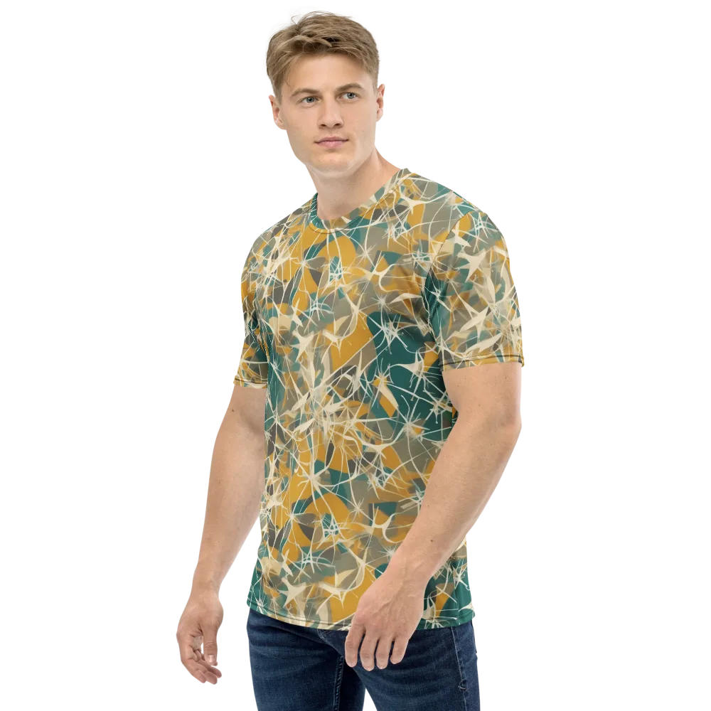 Ochre Interference on Men's Crew Neck T-Shirt — Left