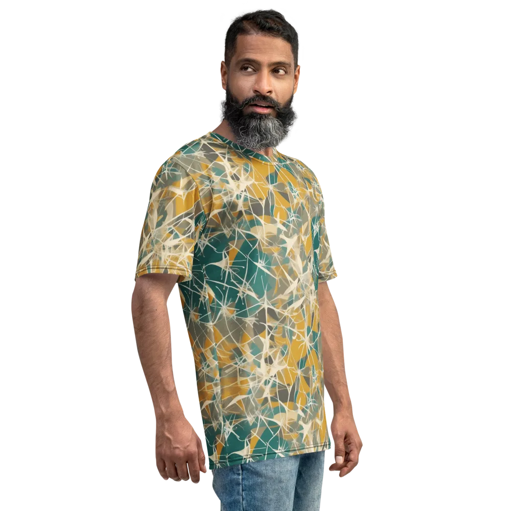 Ochre Interference on Men's Crew Neck T-Shirt — Right