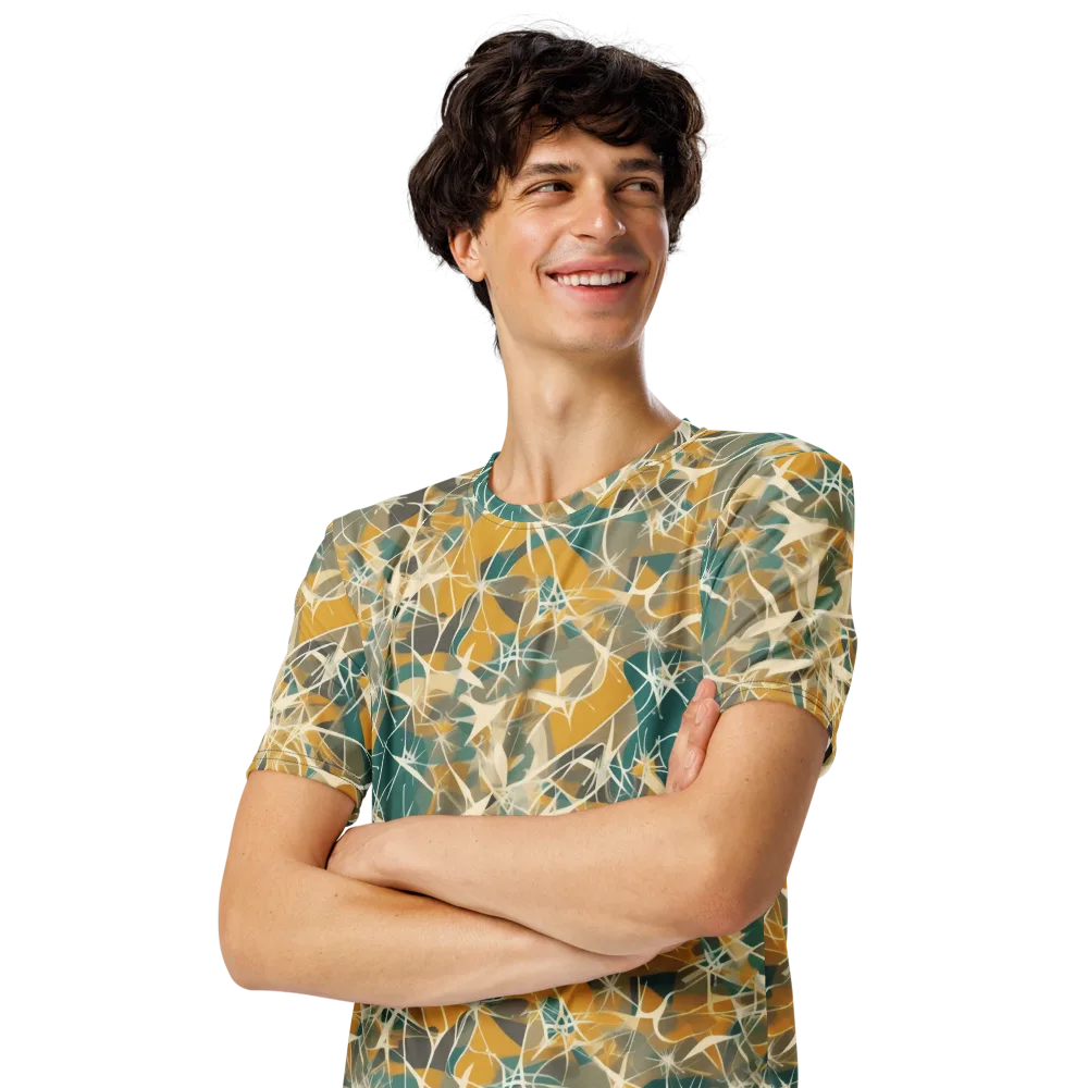 Ochre Interference on Men's Crew Neck T-Shirt — Left Front