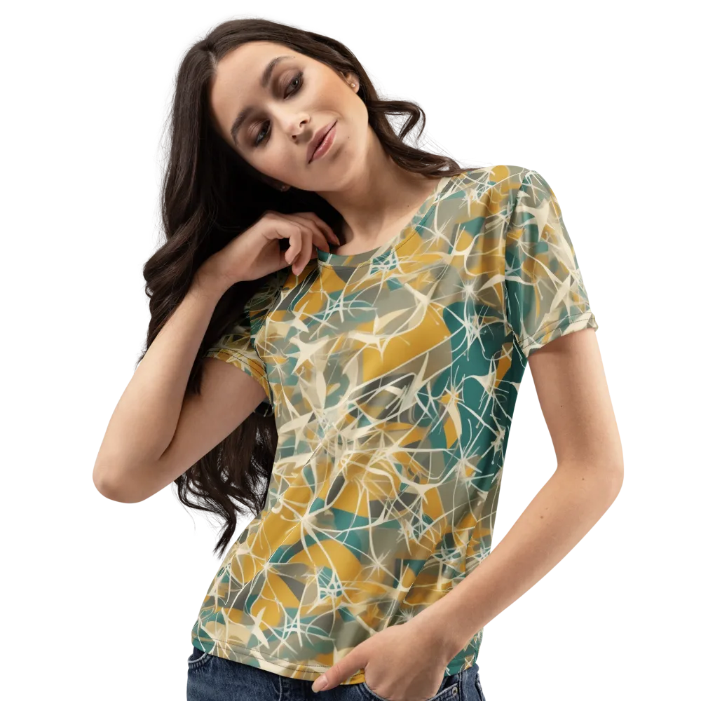 Ochre Interference on Women's Crew Neck T-Shirt — Left Front