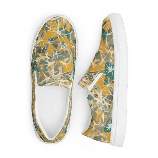 Ochre Interference on a Men's Slip-On Canvas Shoes