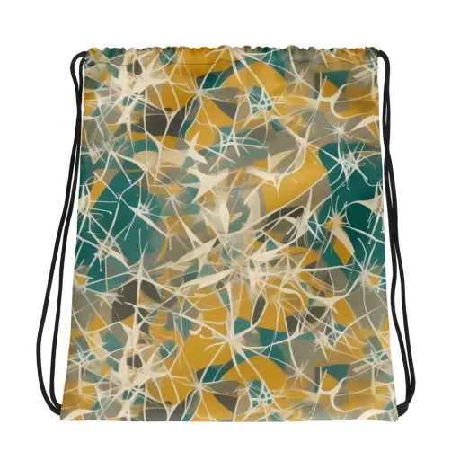 Ochre Interference on a Drawstring Bag