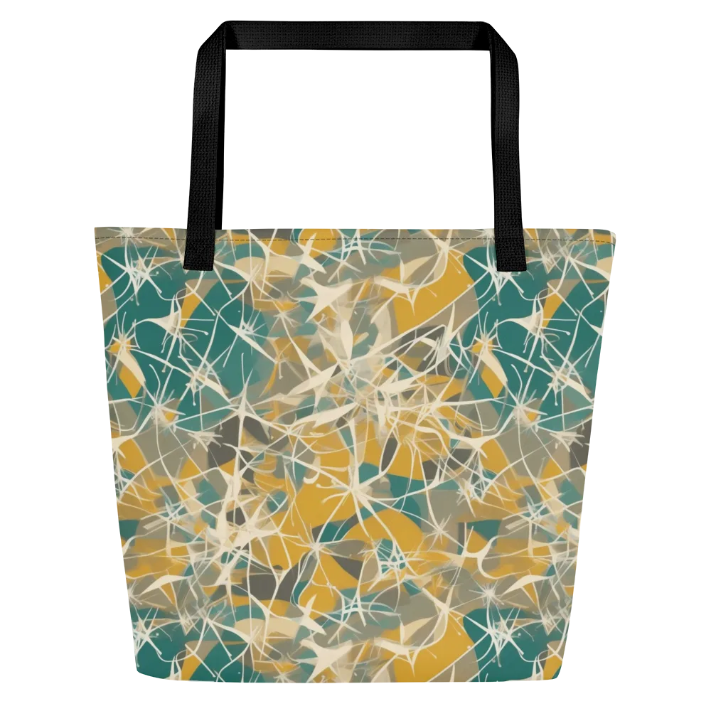 Ochre Interference on Large Tote Bag W/ Pocket — Front