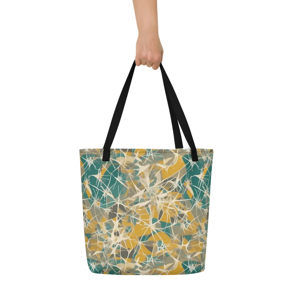 Ochre Interference on Large Tote Bag W/ Pocket — Front