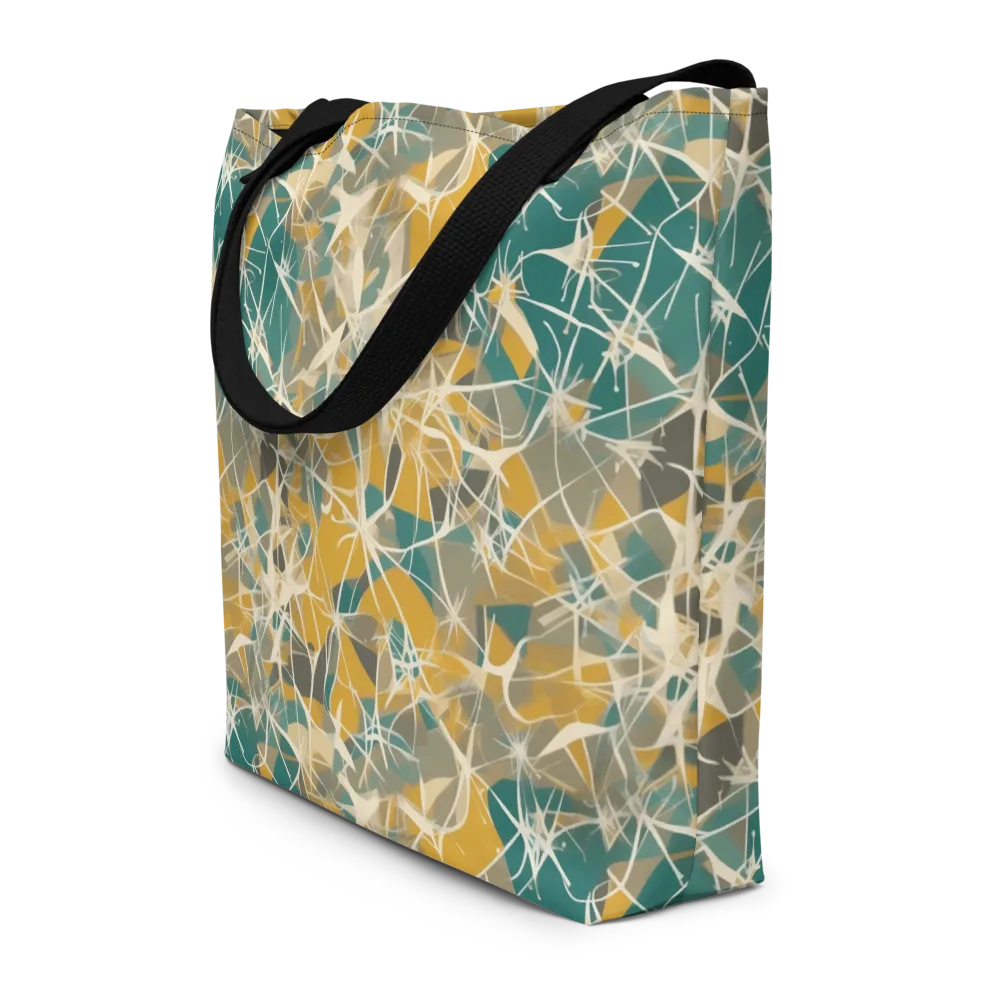 Ochre Interference on Large Tote Bag W/ Pocket — Front