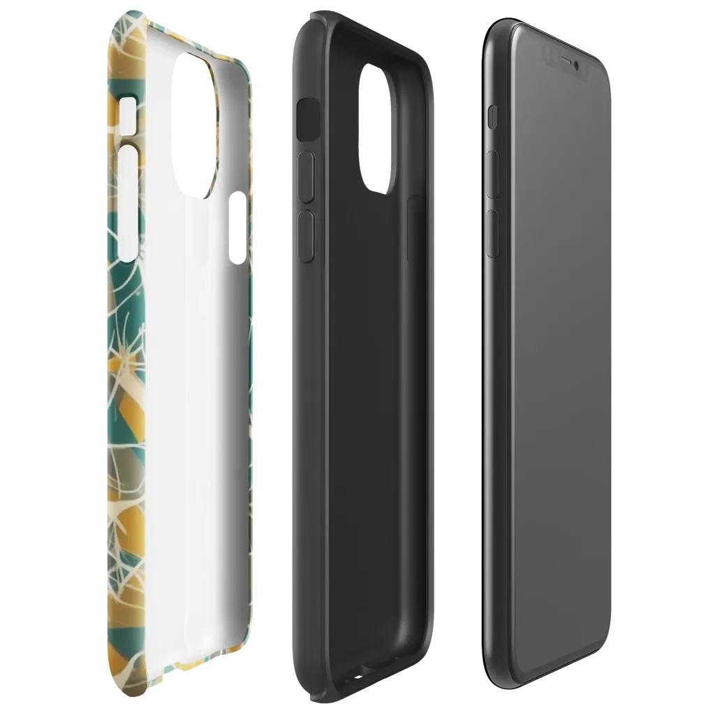 Ochre Interference on Tough Case for iPhone® — Right