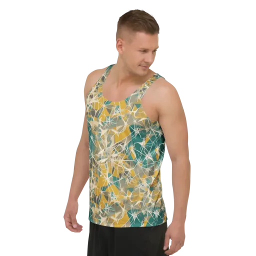 Ochre Interference on a Men's Tank Top