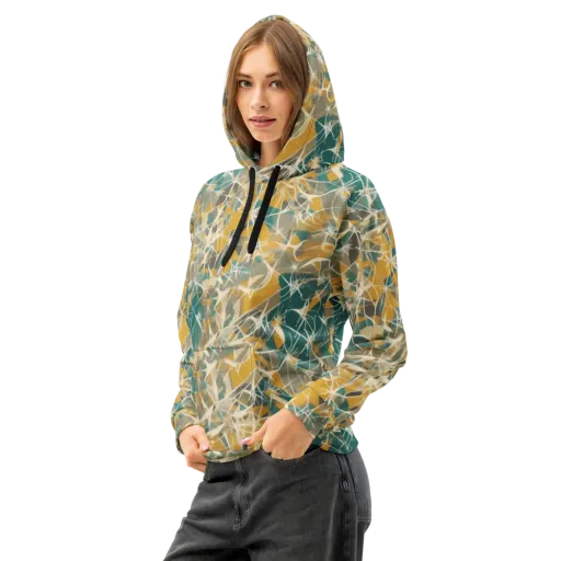 Ochre Interference on a Cotton Hoodie