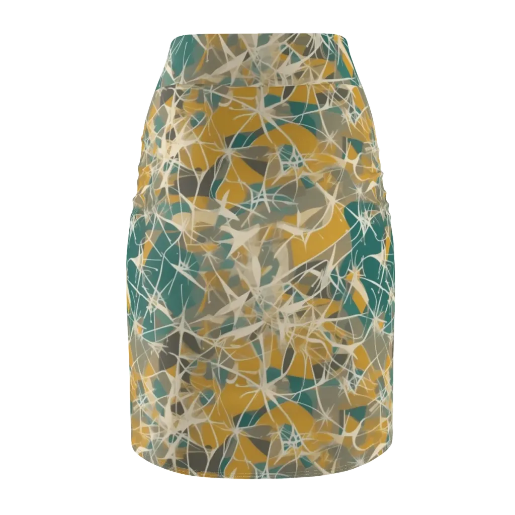 Ochre Interference on Pencil Skirt — Back