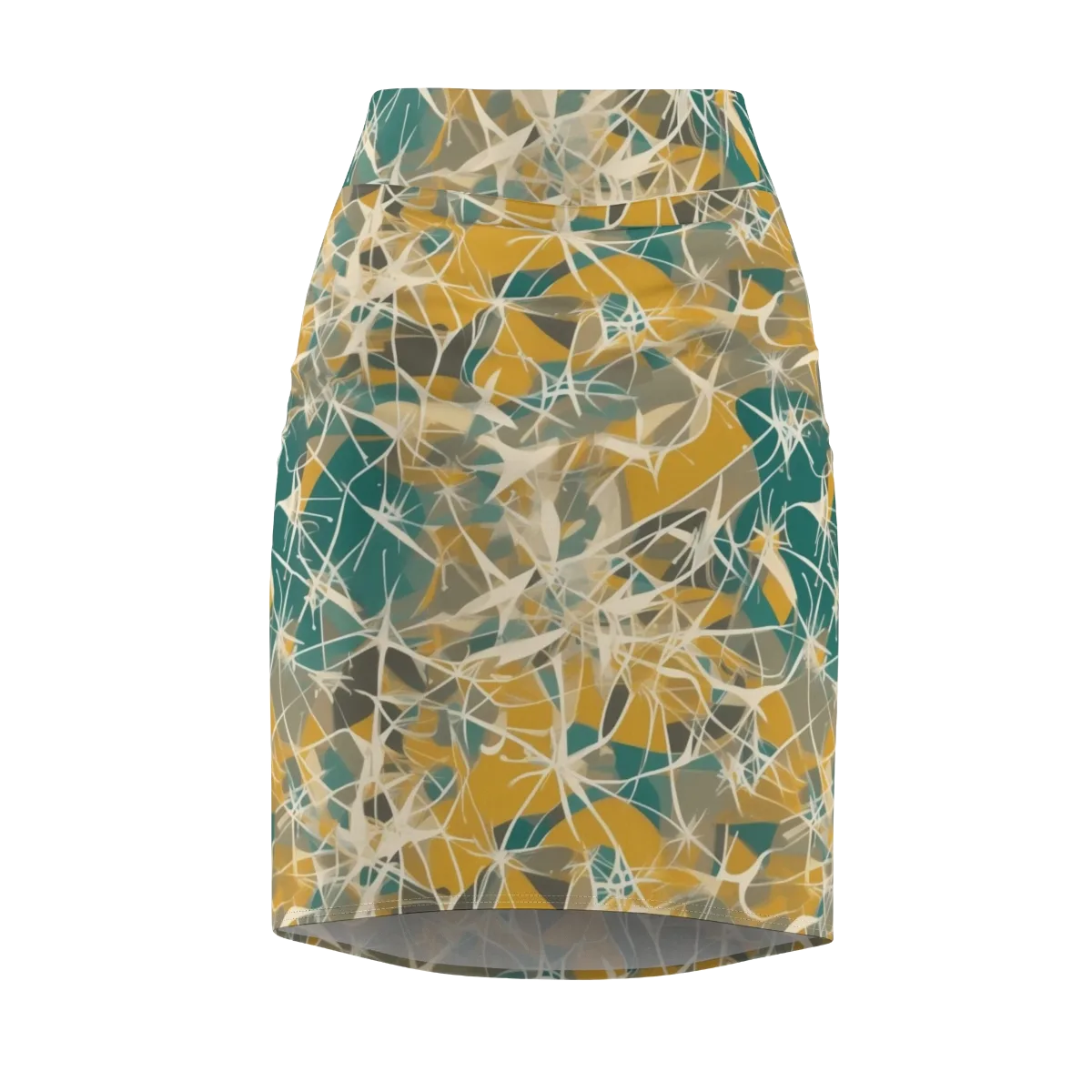 Ochre Interference on Pencil Skirt — Front