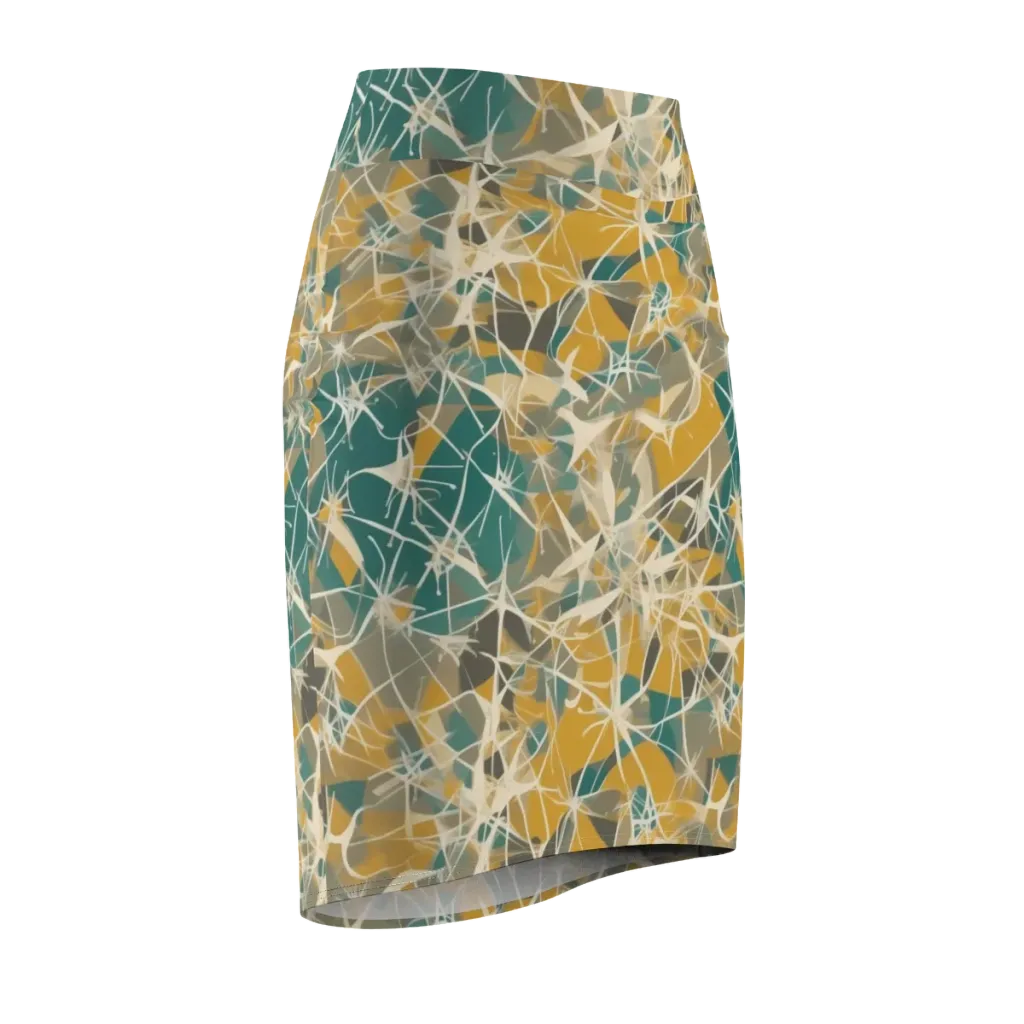 Ochre Interference on Pencil Skirt — Front Side