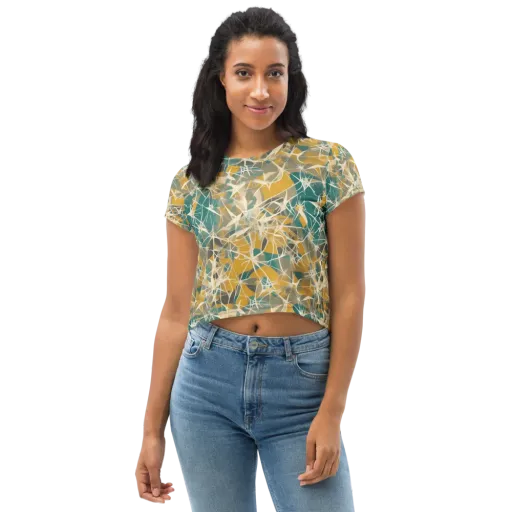 Ochre Interference on a Crop Tee