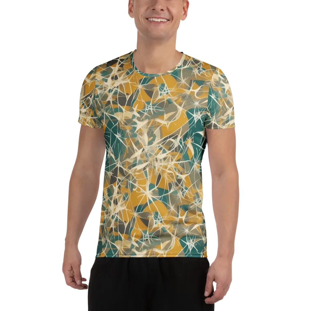 Ochre Interference on Men's Athletic T-Shirt — Front