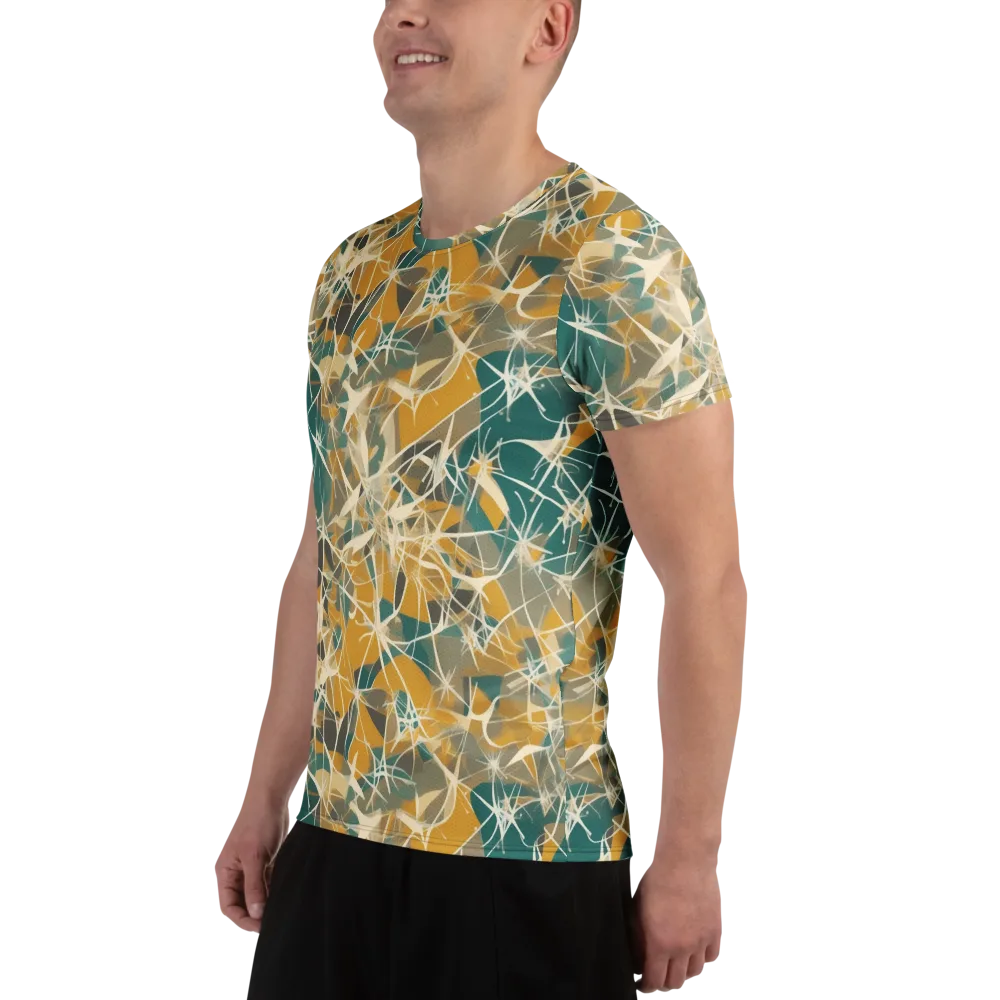 Ochre Interference on Men's Athletic T-Shirt — Left