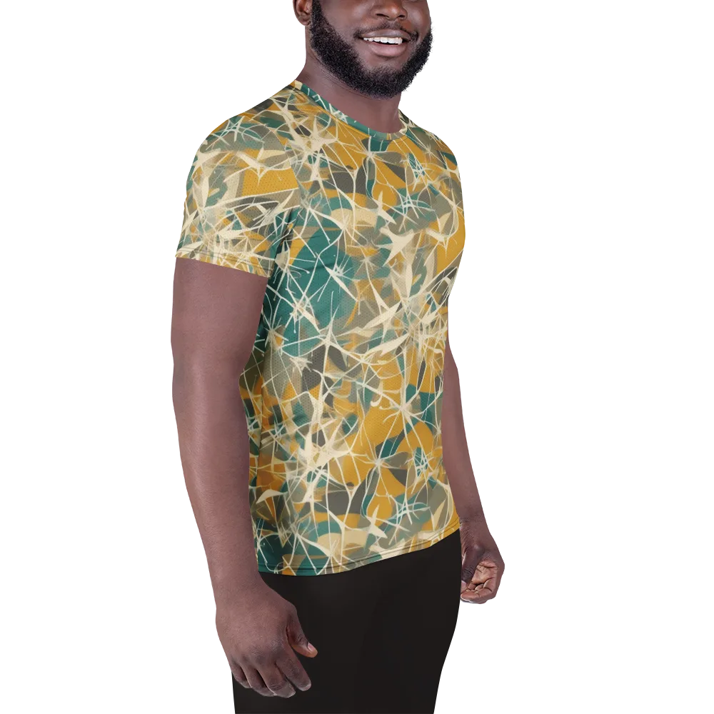 Ochre Interference on Men's Athletic T-Shirt — Right