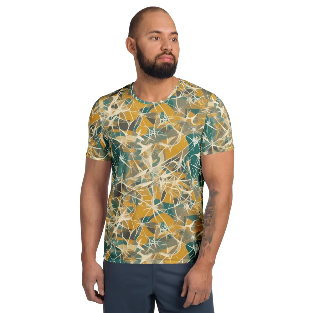 Ochre Interference on Men's Athletic T-Shirt — Front