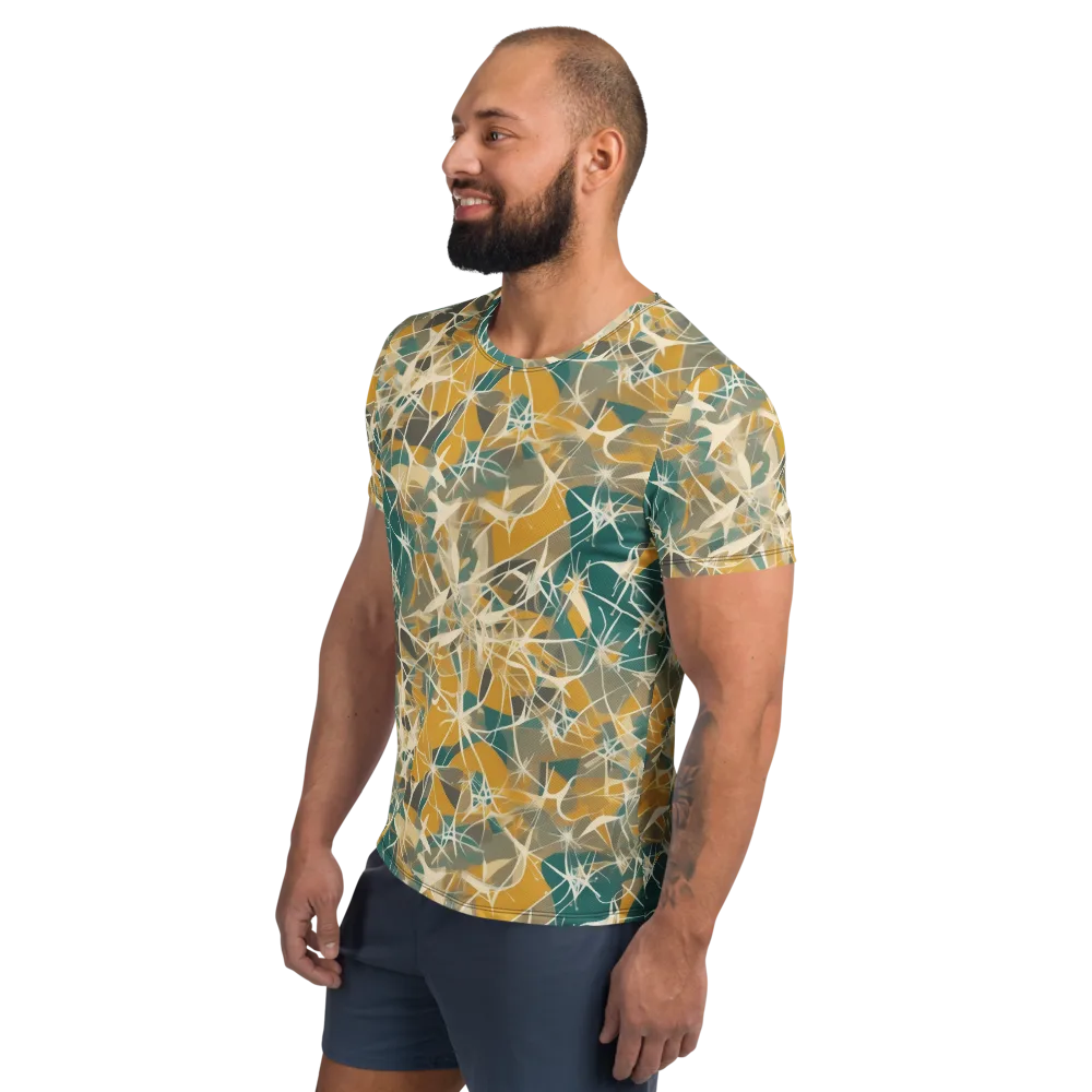 Ochre Interference on Men's Athletic T-Shirt — Left