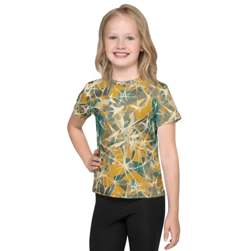 Ochre Interference on a Kids Crew Neck T-Shirt