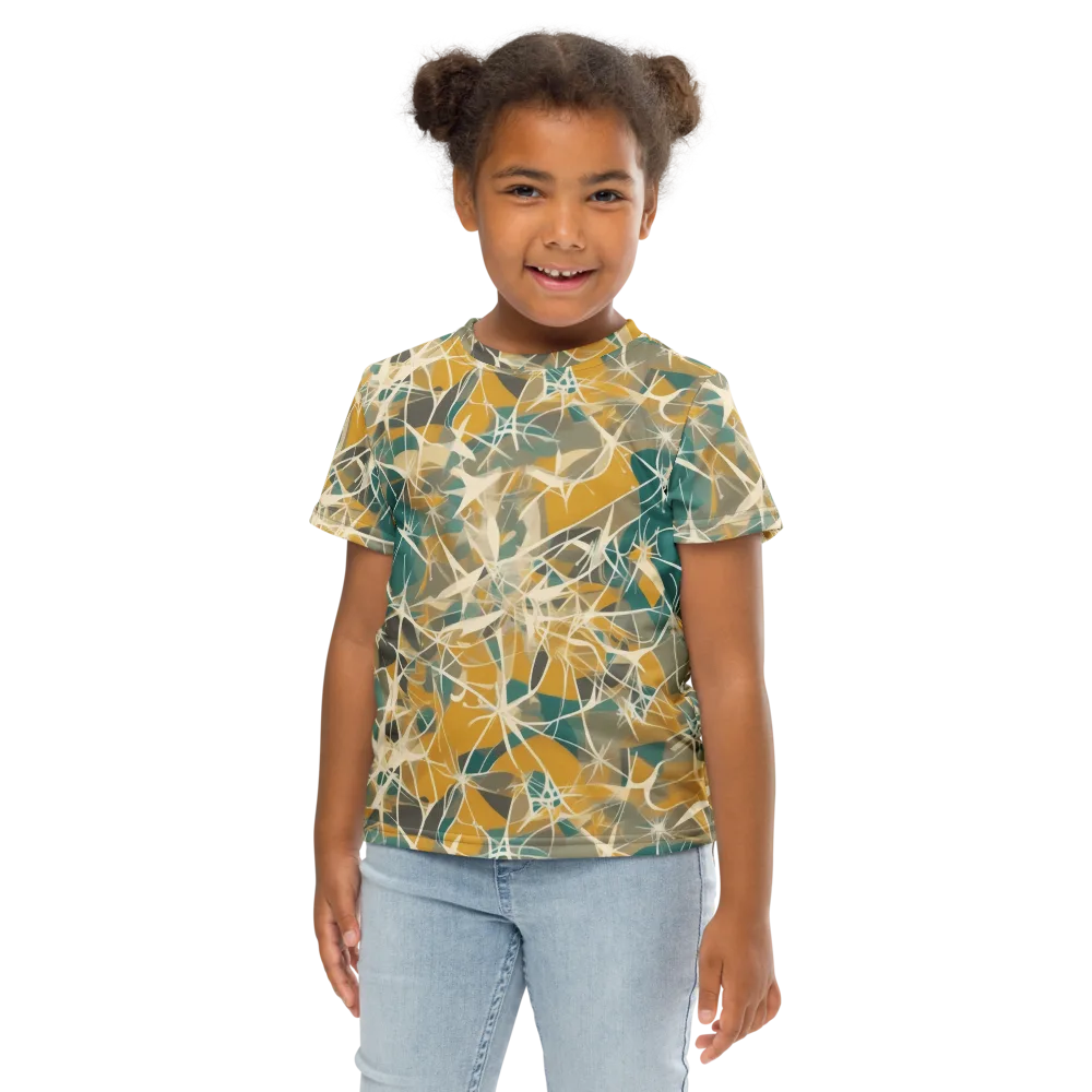 Ochre Interference on Kids Crew Neck T-Shirt — Front