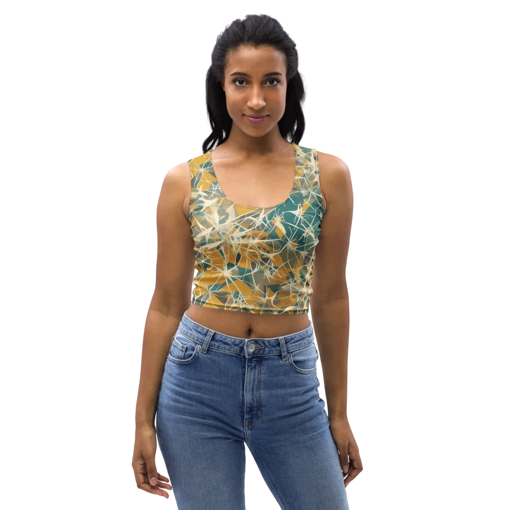 Ochre Interference on Crop Top — Front