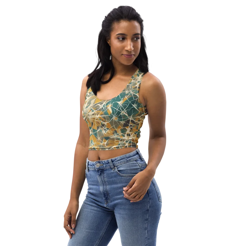 Ochre Interference on Crop Top — Left Front