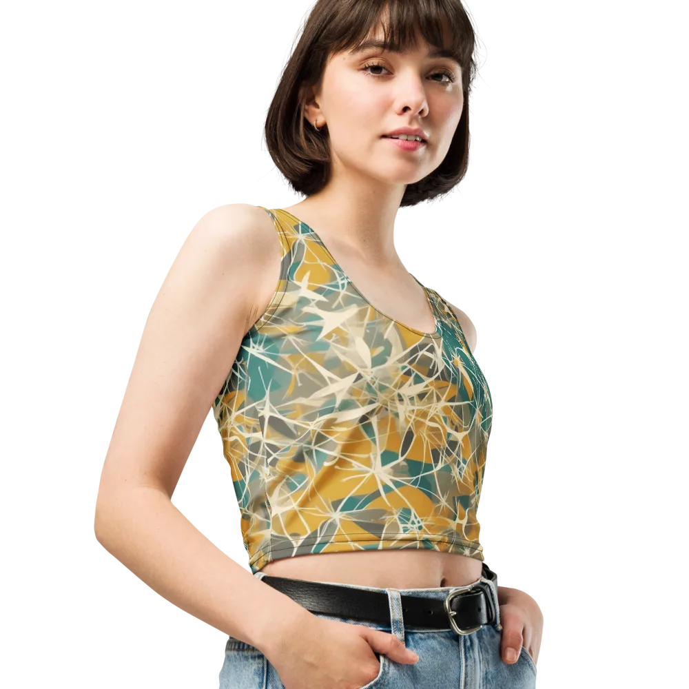 Ochre Interference on Crop Top — Right Front