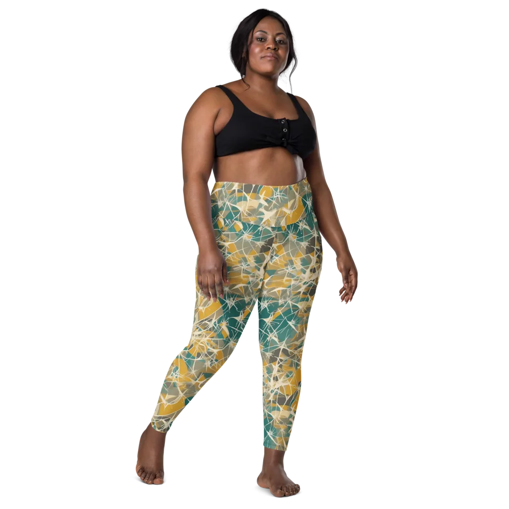 Ochre Interference on Leggings with Pockets — Front