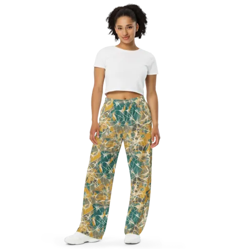 Ochre Interference on a Wide-Leg Pants