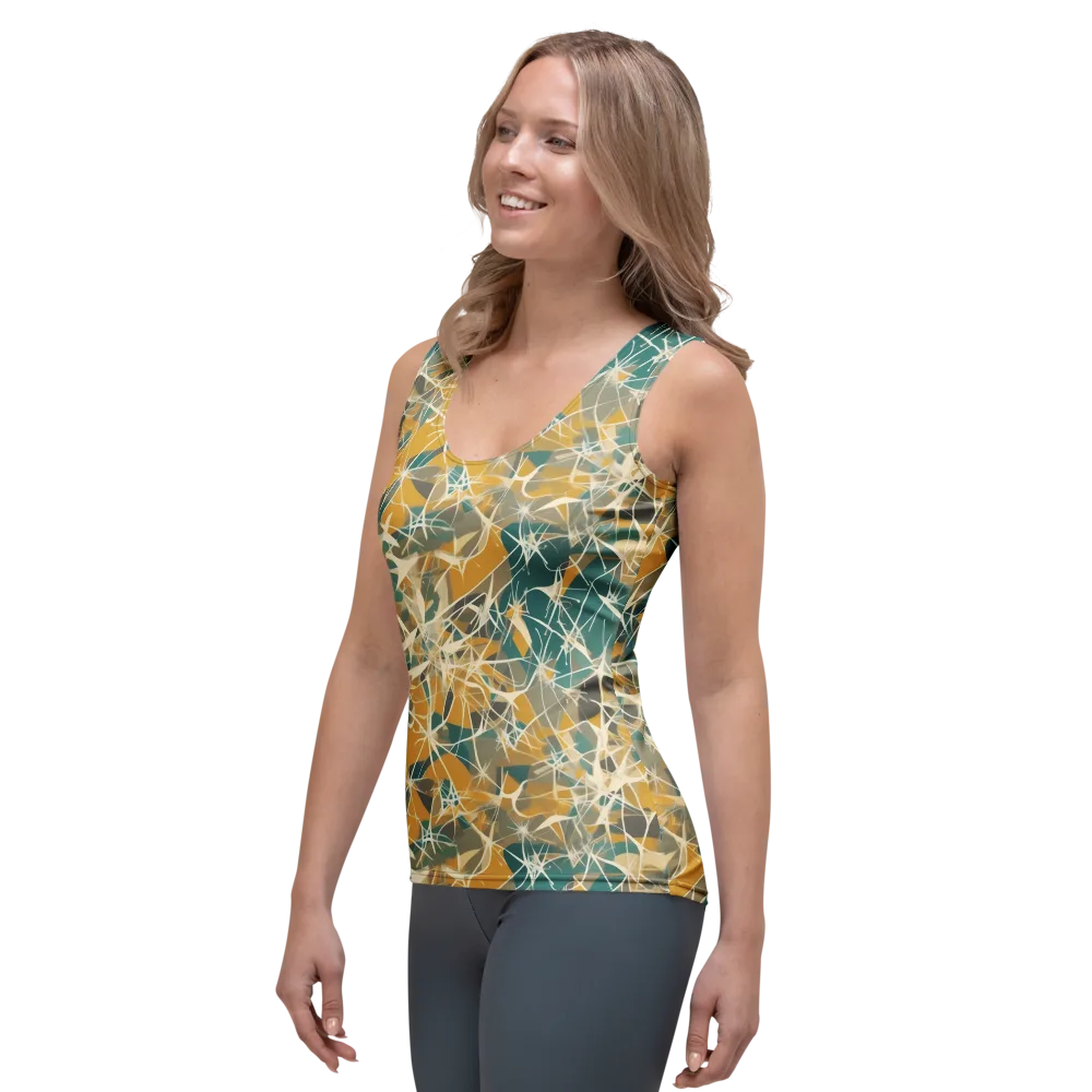Ochre Interference on Women's Tank Top — Left Front