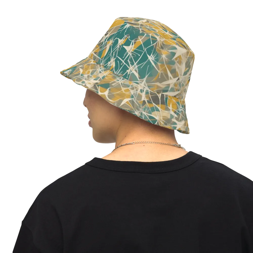Ochre Interference on Reversible Bucket Hat — Back Inside